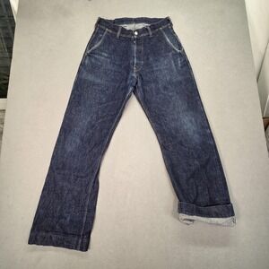 Trophy Clothing Dirt Denim Indigo Selvedge Jeans Buckleback Bootcut Baggy 28x32